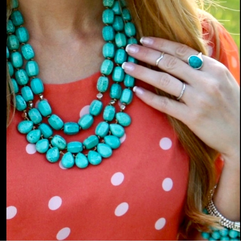 Silpada Vintage Rare Drops Of( The Ocean 3 Strand Turquoise Necklace - Picture 10 of 10